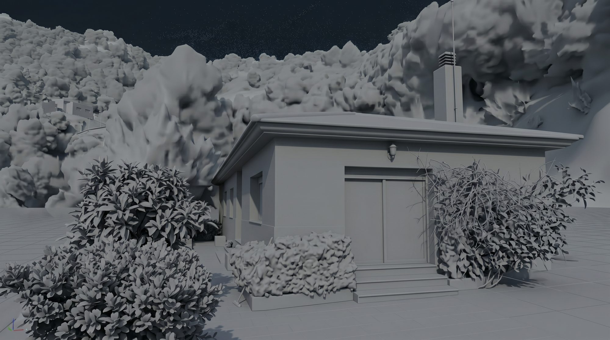 Capa superior: modelo de geometría 3D as-built de una vivienda canaria — la realidad construida