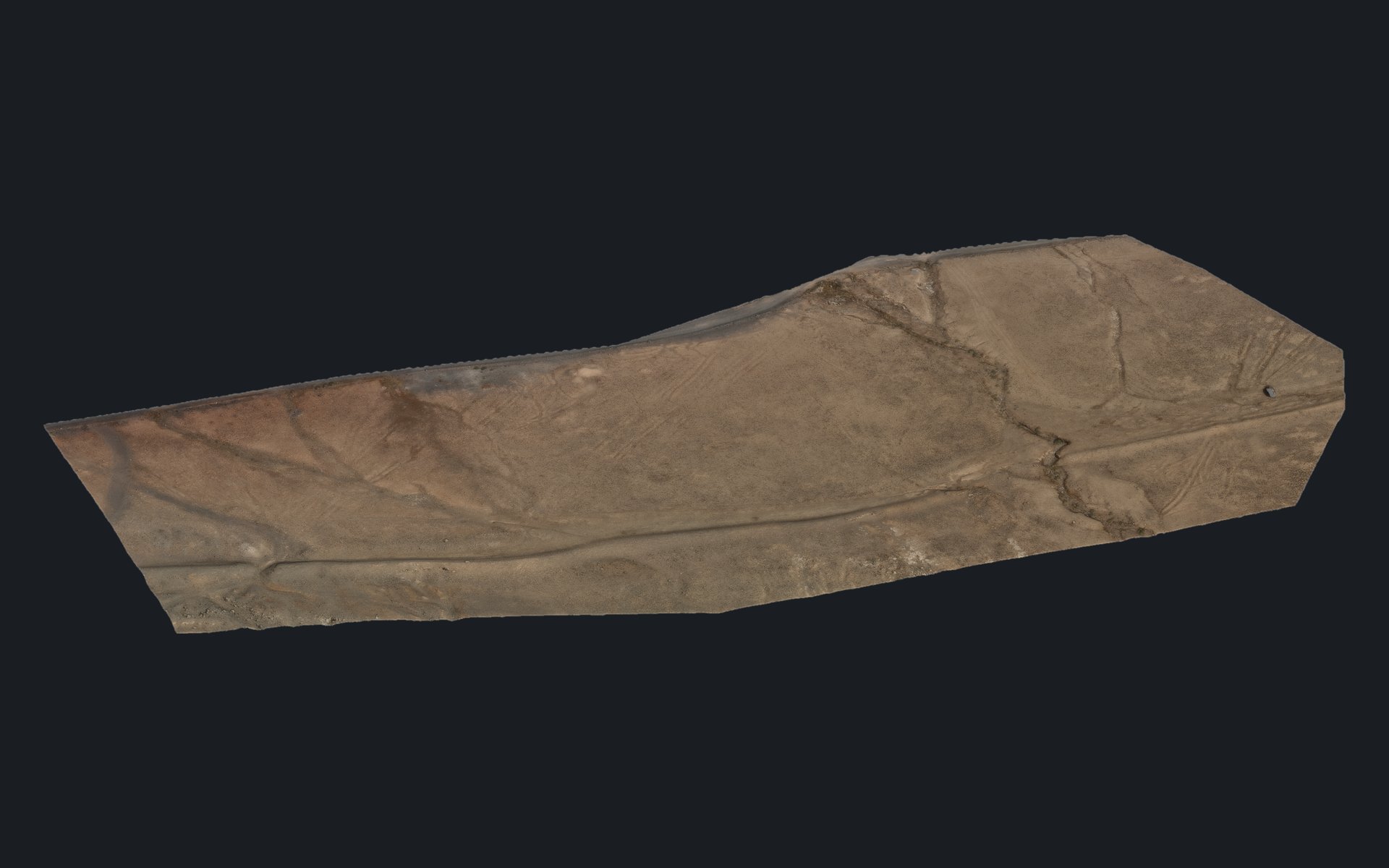 Dense colour point cloud of a plot, captured by drone photogrammetry